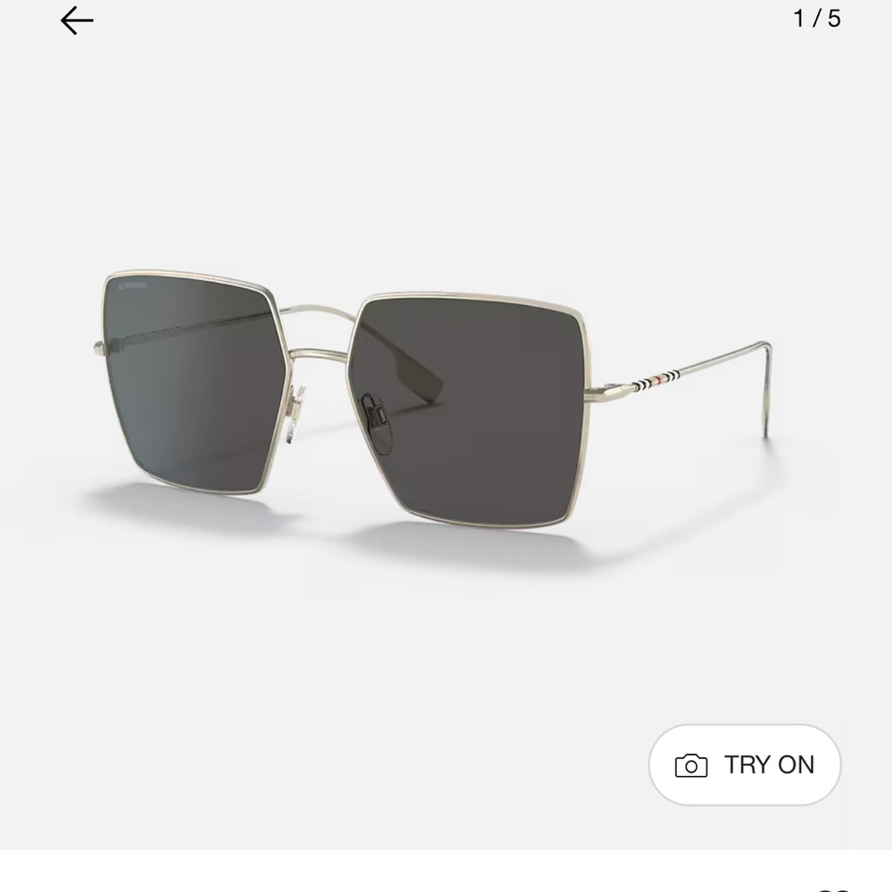 Burberry Black and Silver Oversized Sunglasses